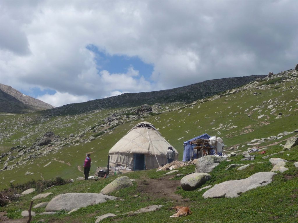 White Yurt in the Xinjiang Mountains