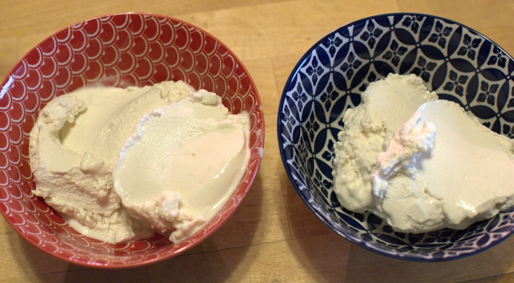 Two bowls with ice cream